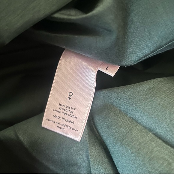 Selkie High Court Green Balsam Dress Large Silk Cotton - Picture 9 of 14